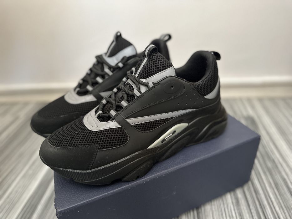 Dior B22 trainers black reflective 30.5 cm