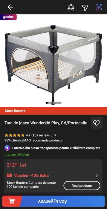 Țarc bebe pliabil , ca nou