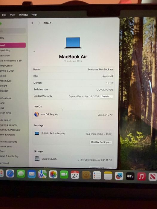 Продавам Apple MacBook Air 13” M4 – Space Gray — миниатюра 5