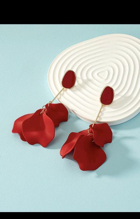 Красиви големи обеци - цвят Бургунди