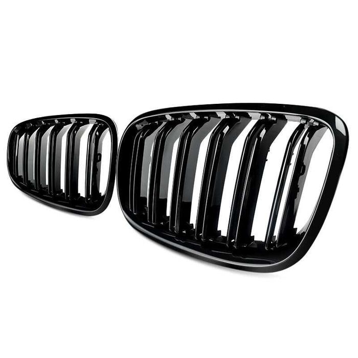 Решетки Бъбреци за BMW X5 E70 X6 E71 2007 до 2013г Черен Гланц Двойни