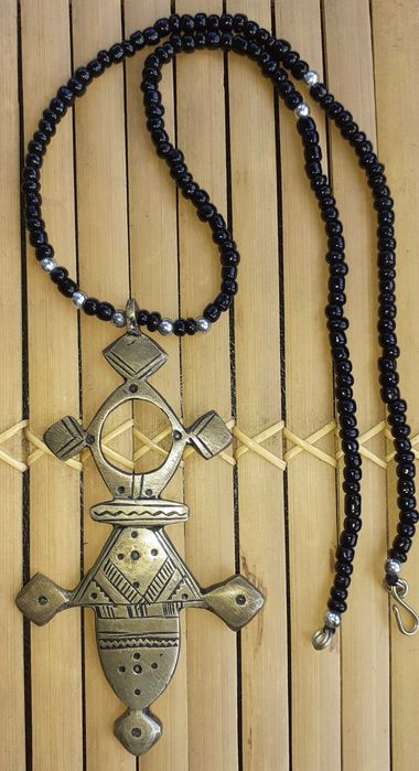 Cruce tuaregă Agadez – Teneghelt, Pandantiv etnic tribal, Mali, 10cm