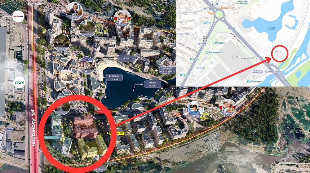 Новостройка, ЖК Yangi Baxt, 1 комнатная, Рахат (XS)