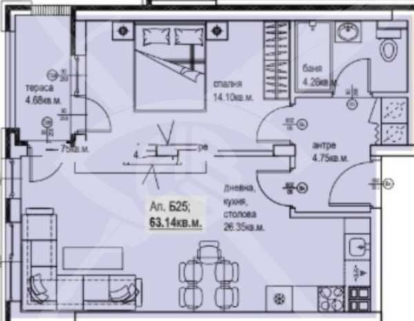 Двустаен апартамент в Марица Север! 102965