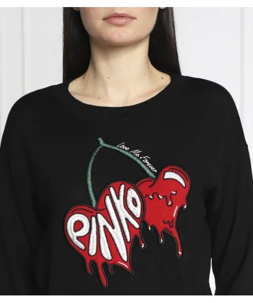 Pinko Mercurio Wool Pullover оригинален вълнен пуловер S черен вълна пуловер блуза