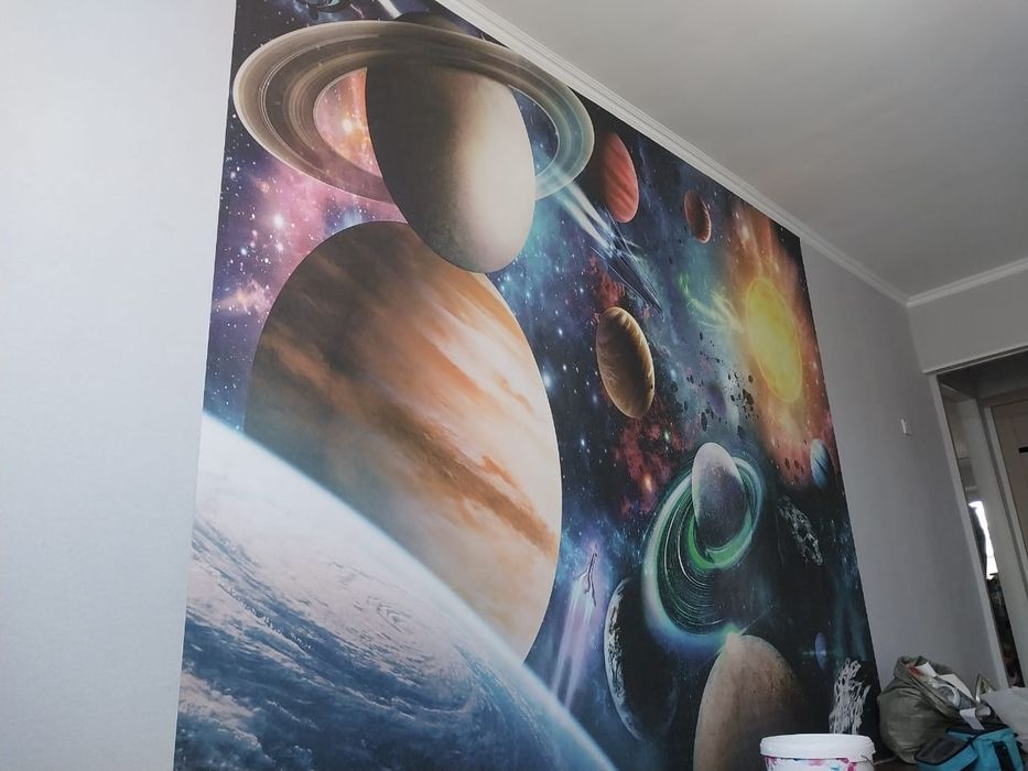 Поклейка обоев и гибкий мроамор