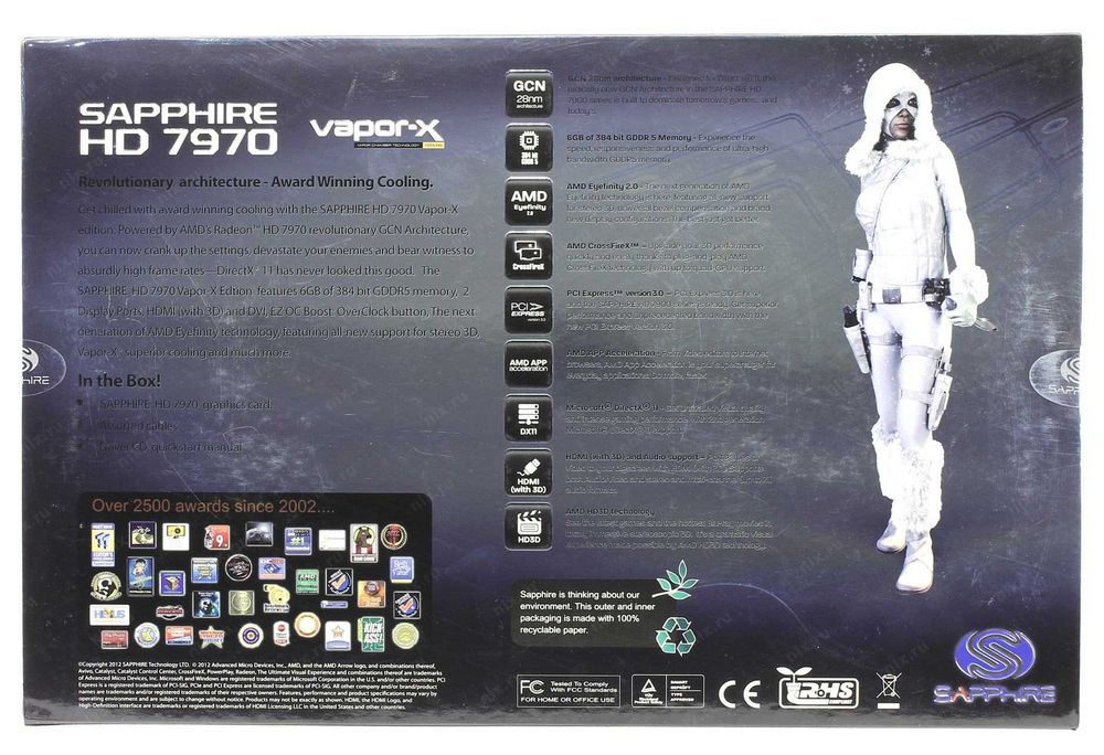 Sapphire RADEON HD7970 / R9 280X, GHZ Edition 3GB GDDR5 Vapor-X