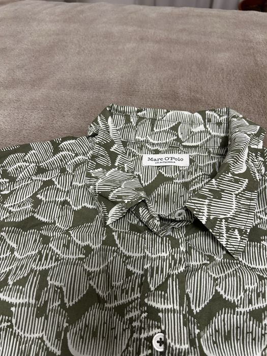 Marc O’Polo camasa verde cu imprimeu 100% bumbac organic