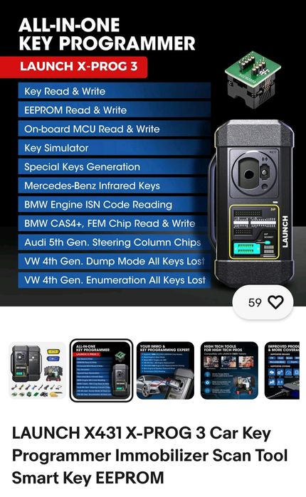LAUNCH X431 X-PROG 3 Car Key Programmer Immobilizer