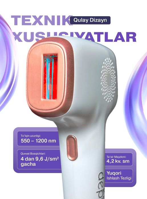 Фотоэпилятор профессиональный с охлаждающим эффек для лица и тело