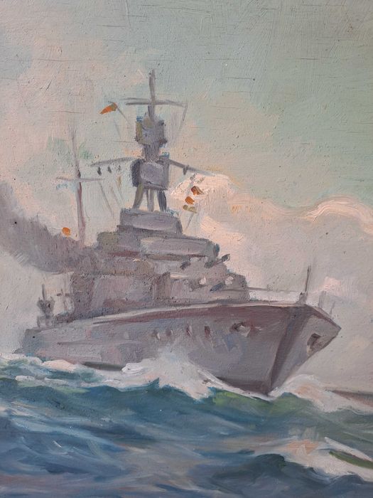 tablou vechi pictura pe placaj 72/57 cm