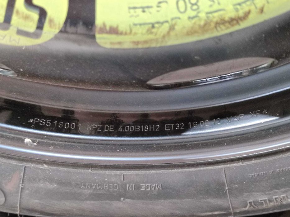 Roată de rezervă slim 5x108 135/80 R18 DOT 1612 Peugeot 508 (2011-2018) Cod:PS518001 (3D)