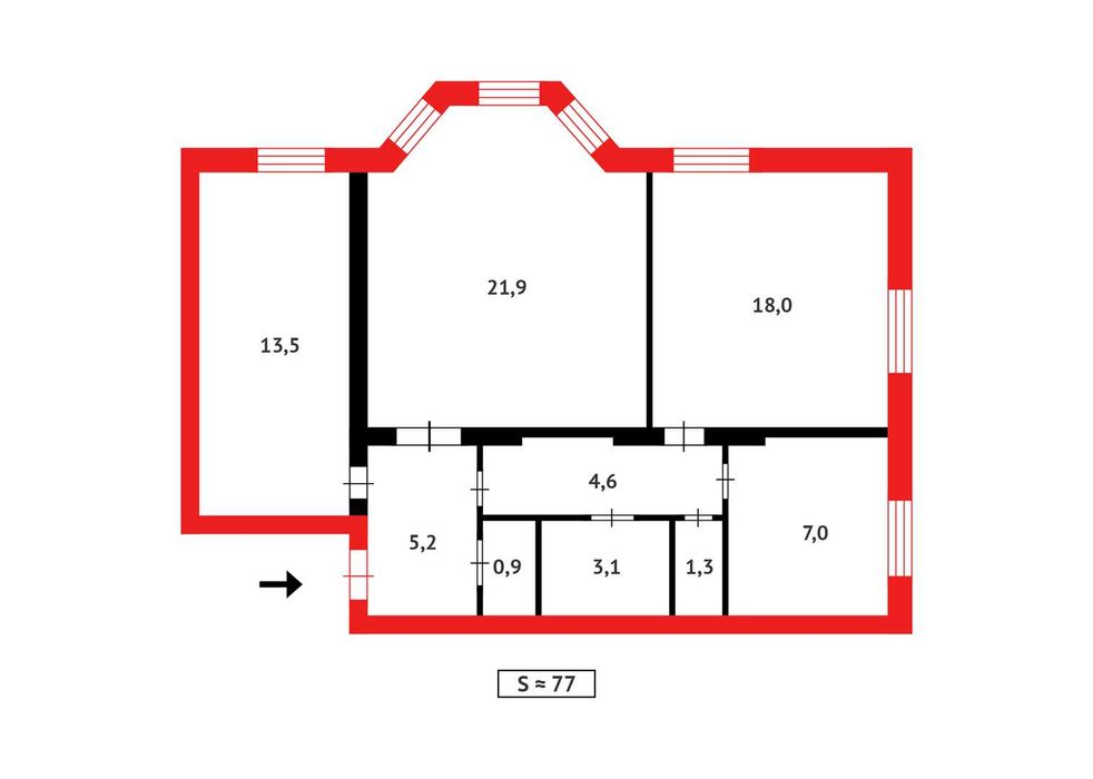 Продам 3х ком кв. Район ДК,1эт
