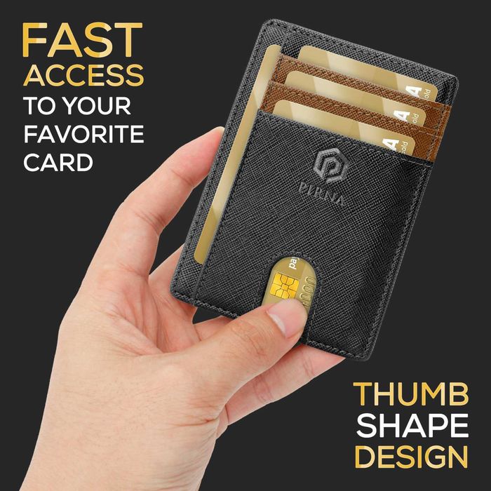 Portofel slim pentru carduri, protecție RFID, mai multe culori, NOU