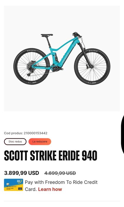 Bicicleta electrica full suspension Scott Strike  e ride 940