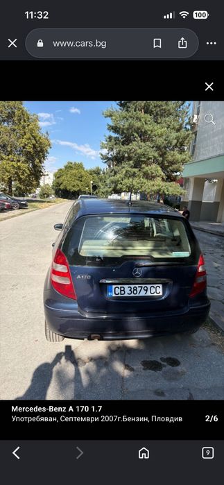 Продавам Mercedes-Benz A 170 с автоматична скоростна кутия и бензинов двигател.