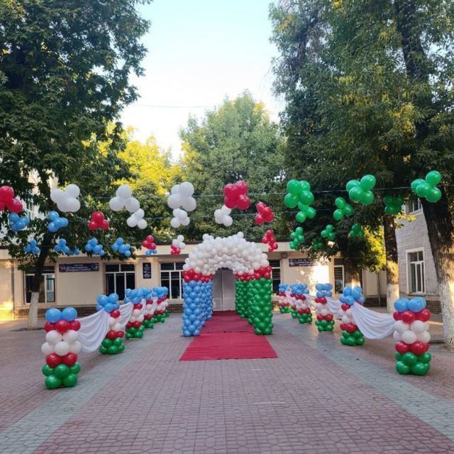 Оформление яркими шарами