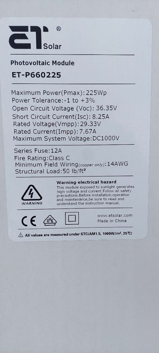 6 Panouri fotovoltaice 220 - 245 w/Schimb