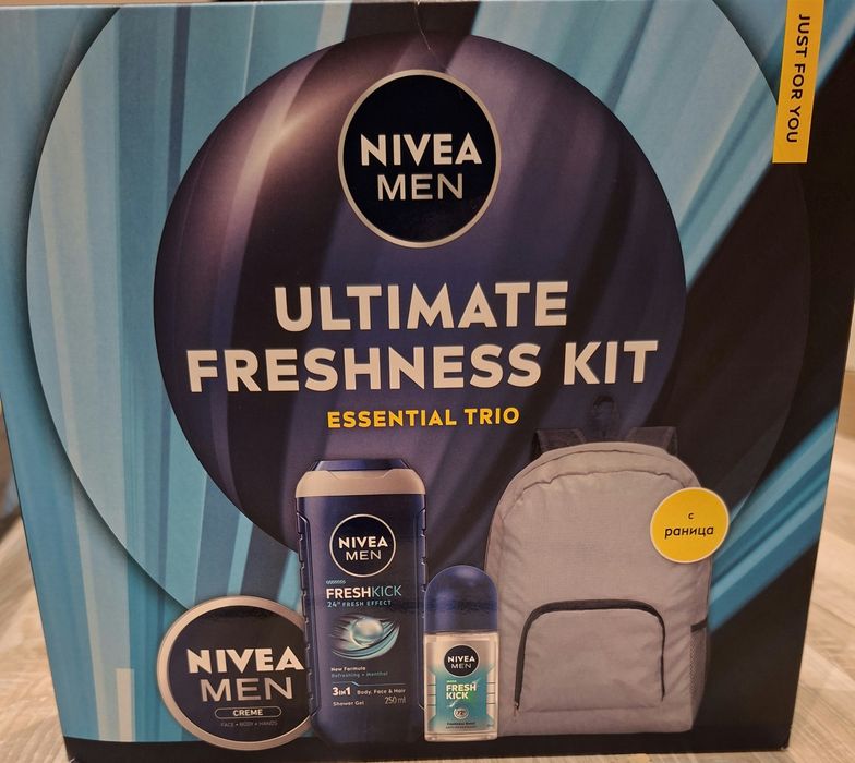 NIVEA MEN ULTIMATE FRESHNESS Подаръчен комплект душ гел, рол он,крем, раница