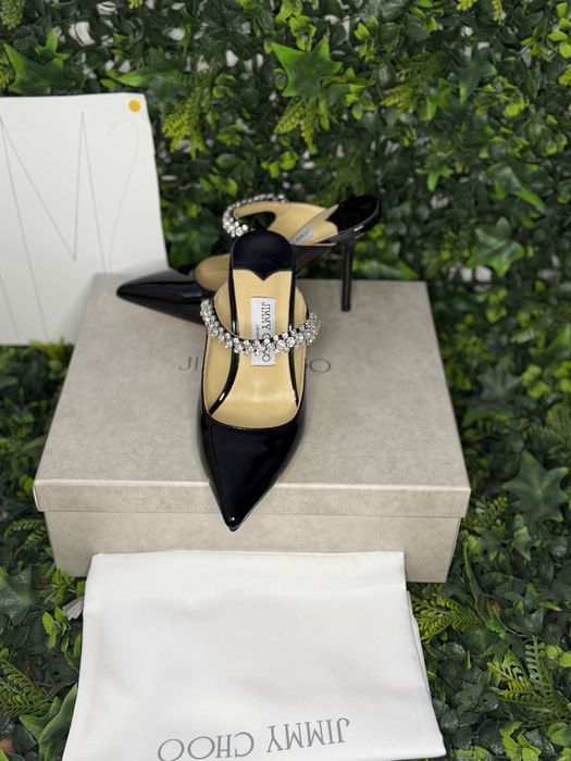Pantofi/Sandale Jimmy Choo Bing crystal-embellished patent leather pumps