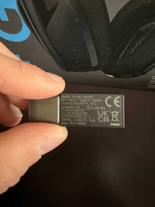 Casti gaming wireless Logitech G435 Lightspeed, Negru