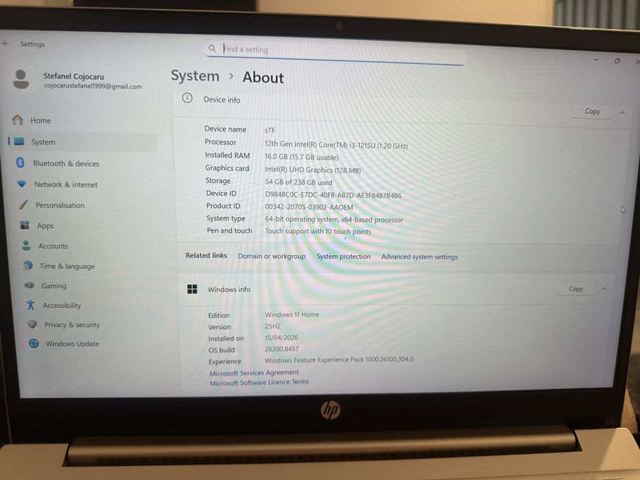 HP Pavilion 14-dv2501sa i3-1215U 16GB RAM 256GB SSD Touch