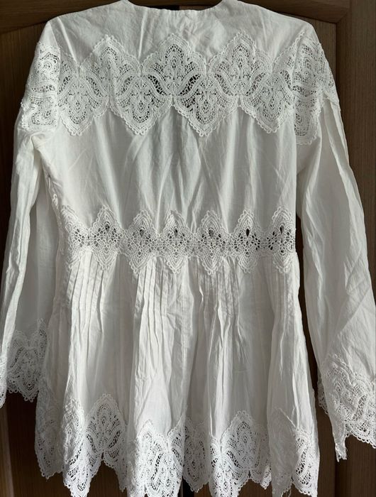 Нарядная блузка с кружеаом 100% хлопок