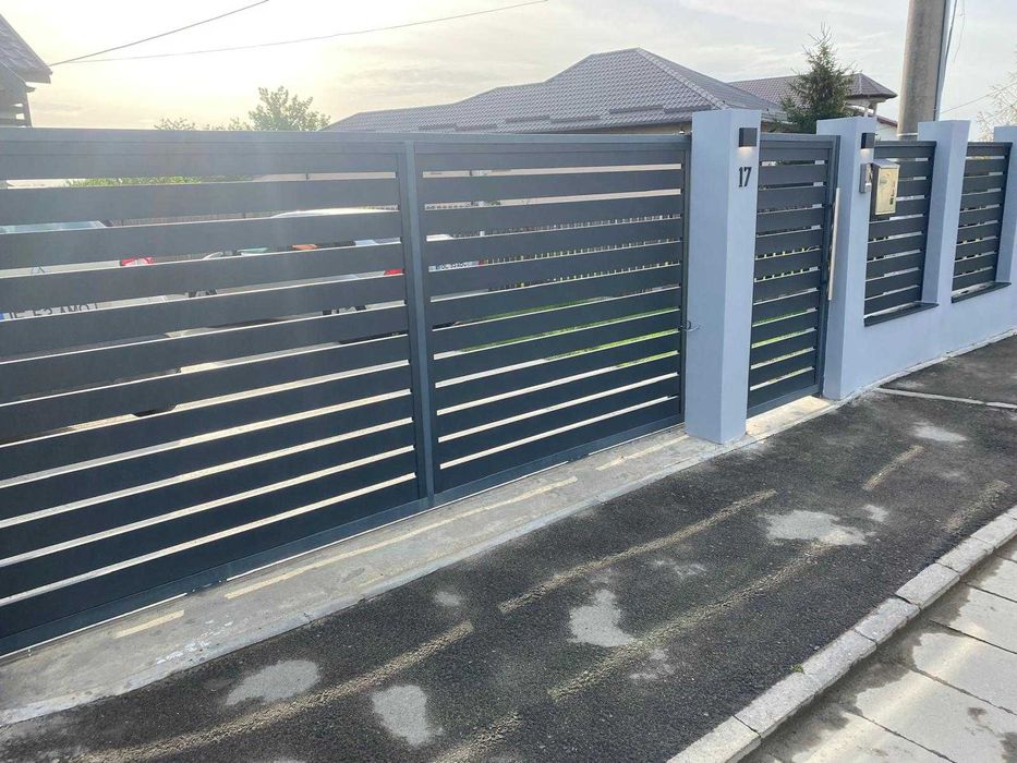 Poartă auto și pietonală din metal – solidă, durabilă, preț negociabil