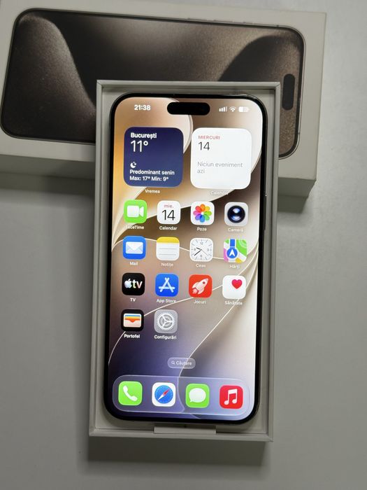 iPhone 15 Pro Max Natural Titanium 91% 256 full box !