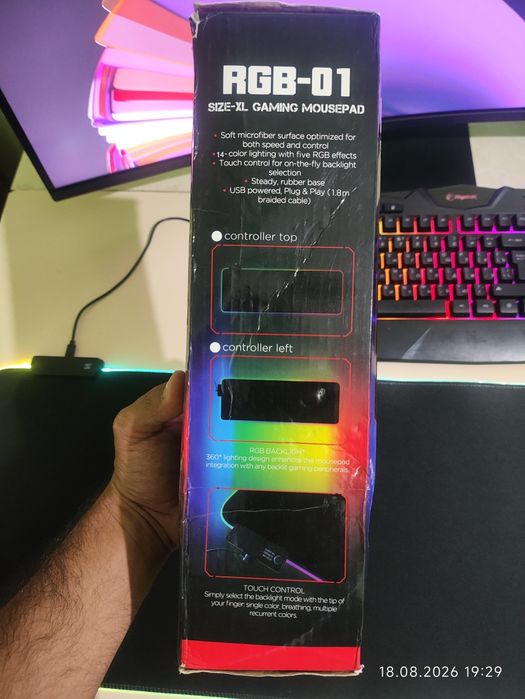 Игровой коврик для мыши RGB-01 XL (800x300 мм)