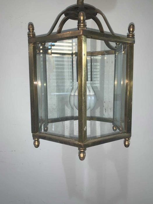 Aplica tava hol/terasa din bronz cu sticla cristal