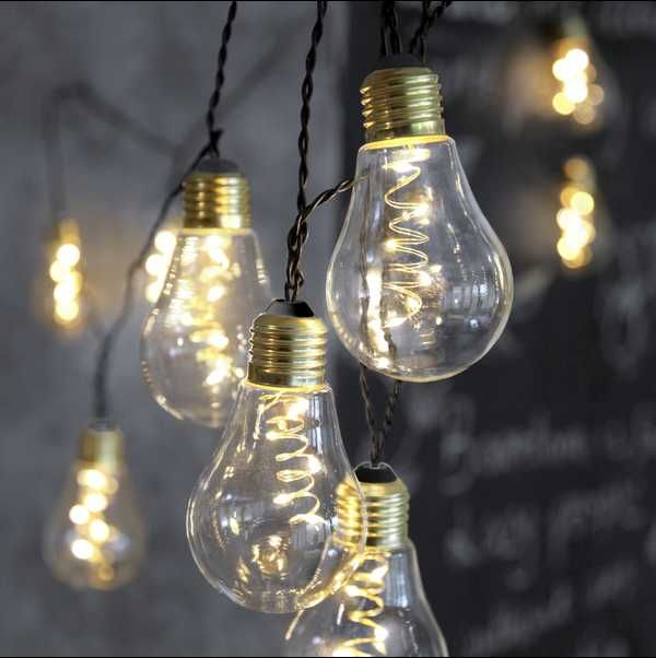 LED  соларна СВЕТЕЩА ВЕРИГА LIVARNO 10 крушки, 5 светодиода вътре