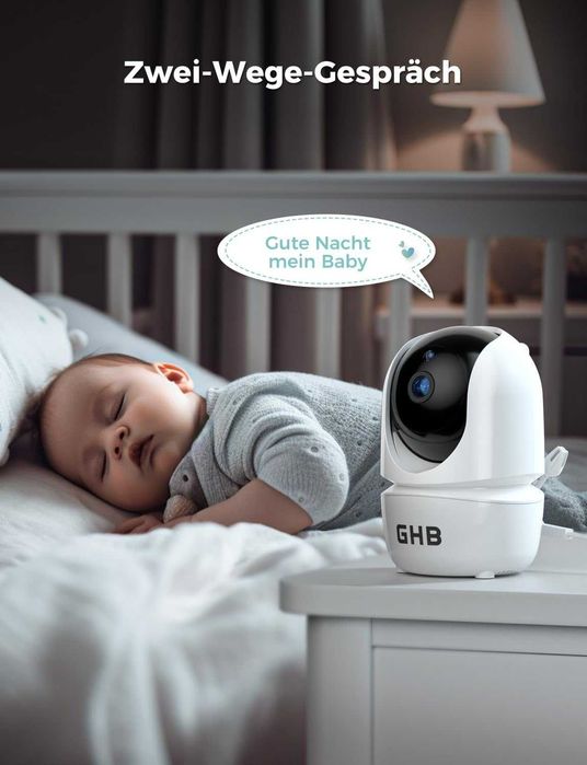 Видео бебефон GHB SM50B – 5" HD Екран, 350° Ротация и 4000mAh Батерия