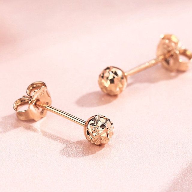 Нежни обеци STUDS Роза розово злато RGP 10к