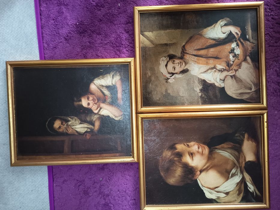 Set 3 tablouri vintage înrămate – Reproduceri celebre Bartolomé Esteban Murillo