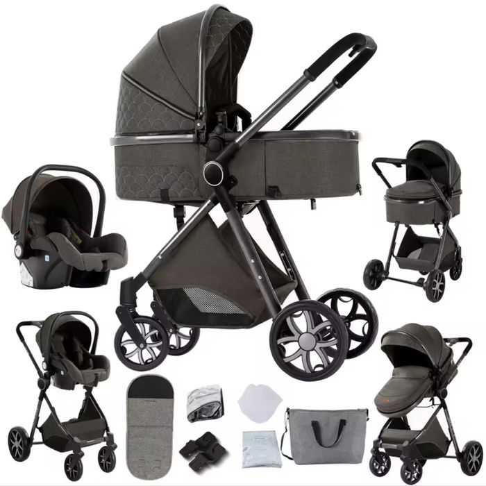 Carucior Carut Bebe Bebelus 3 In 1 Landou Scoica Pliabil Smart Multifunctional Aluminiu NOU