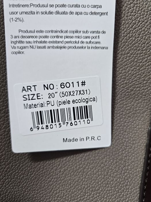 Set 3 genți voiaj tip troller geamantan Piele ecologica