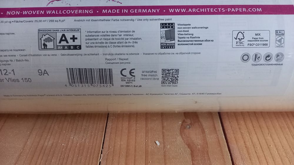 Tapet de hartie vopsibil role 25 mp Germania - pereti noi sau renovari