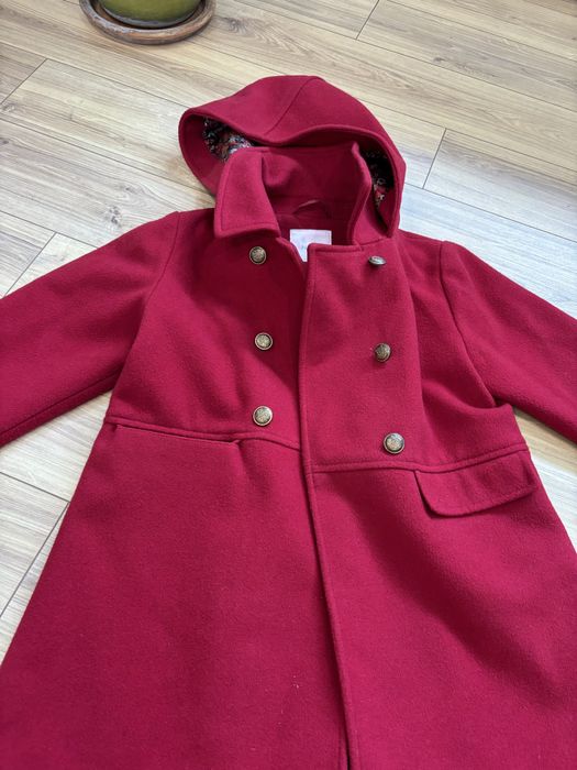 Palton rosu fete 10% lana