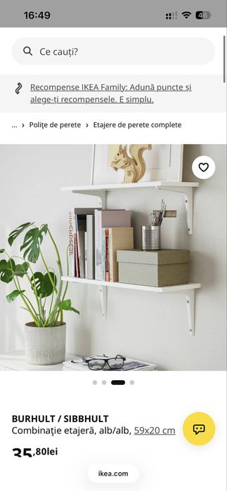 Combinaţie etajeră, alb/alb, 59x20 cm