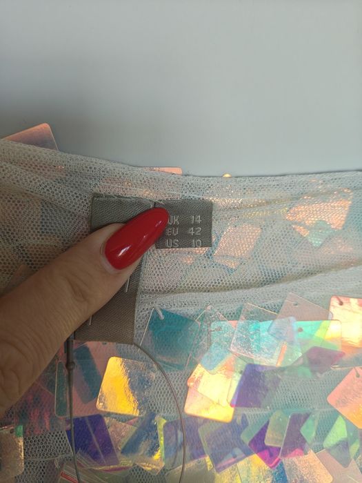 Ефектна Crop блуза с пайети ASOS размер UK 14