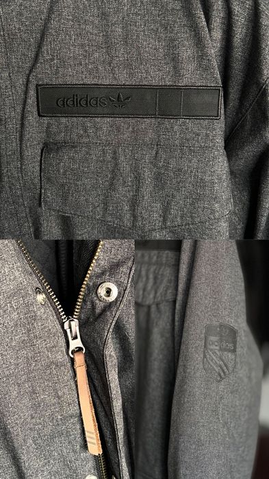 Adidas Jacket Mens M Grey Convertible Full Zip Utility Pocket