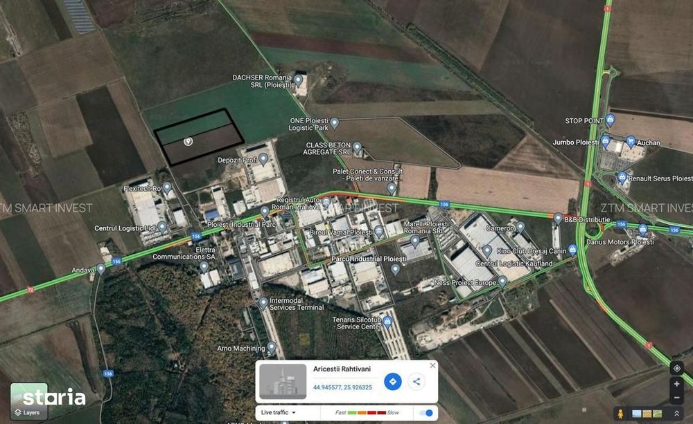 Teren extravilan 68.186 mp – Parc Industrial Aricești, Prahova
