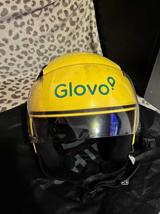 Casca moto glovo marimea m cu casti microfon camera filmat incorporat