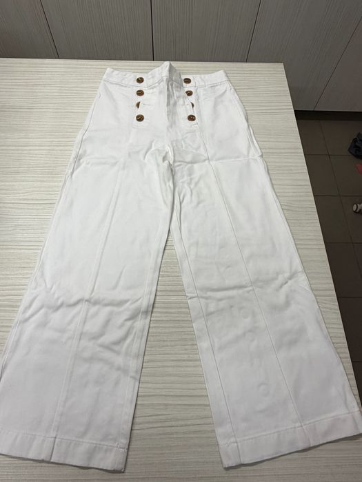 Pantalini denim albi Massimo Dutti marimea 34/XS