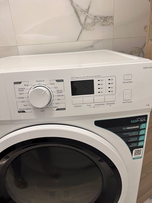 Uscător rufe Samus SGDP-924, 9 kg, aproape nou – folosit de câteva ori