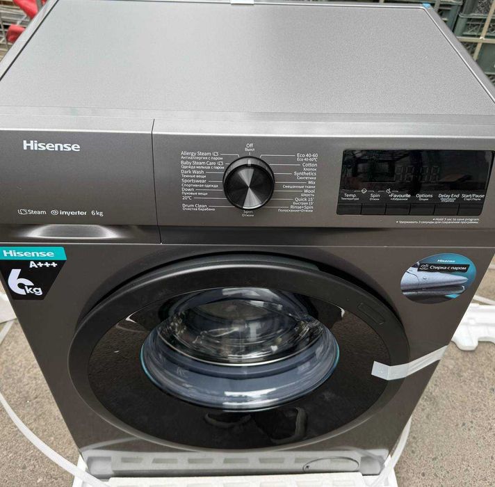 Стиральная машина Hisense 6 кг WFQP6012EVMT Inverter Steam