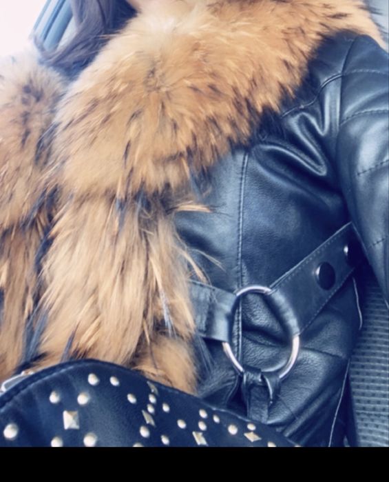 Кожено яке с Естествен пух