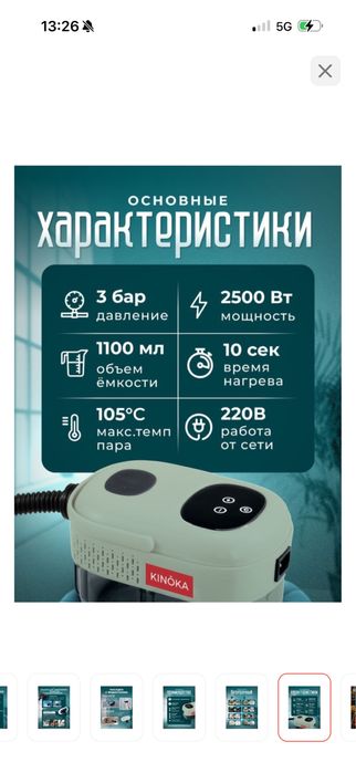 Пароочиститель Kinoka 18-004