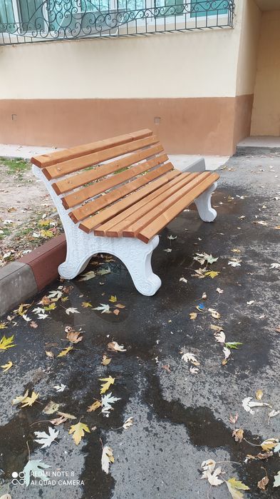 Бетонные скамейки.Скамейки в Ташкенте.Скамейки из бетона. С узорами.